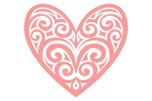 Download Heart Shape with Decorative Ornament. Pi - Shape Collection