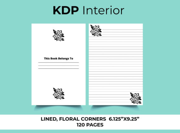 Download Lined Floral Interior Notebook for KDP - Floral interior Collection
