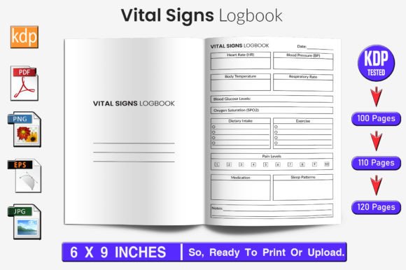 Download Vital Signs Log Book | KDP Interior - Vital Collection