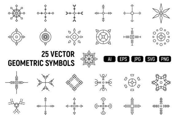 Download 25 Abstract Geometric Symmetric Shapes - Shape Collection